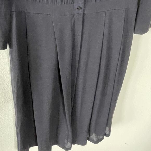 LACOSTE MERLE LONG SLEEVE BLACK PLEATED SILK BLEND MIDI DRESS SIZE 40/ US 8 - Picture 4 of 10